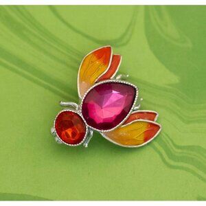 Vintage Art Deco Gemstone Bug Brooch by Avon - W9